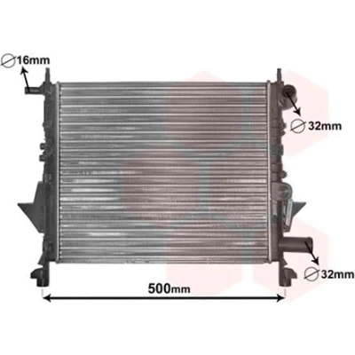 Imagen de VAN WEZEL 43002217 Radiador, refrigeración del motor Aluminio 430 377 22 Aletas unidas mecánicamente RENAULT: TWINGO 1, 1 Kasten