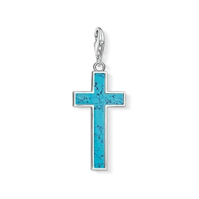 Imagen de Thomas Sabo Colgante Charm Cruz turquesa Club de Mujer, Plata Ley 925, Azul