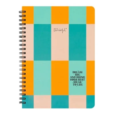 Imagen de Mr. Wonderful Libreta A5 Dream big and bring your best ideas to life de Notas con encuadernación en Espiral y Tapa Dura Incluye hoja Pegatinas 80 hojas