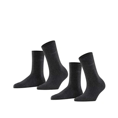 Imagen de ESPRIT Uni 2 Pack W SO algodón unicolor pares, Calcetines Mujer, Gris (Anthracite Melange 3080), 39 42