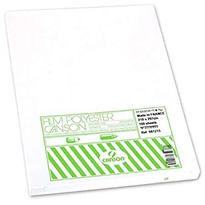 Imagen de Canson Polyester Mate (2c) 75µ Transparente, Paquete A4 (100 Hojas)