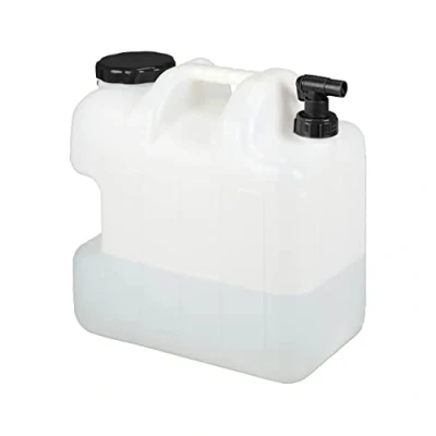 Imagen de Relaxdays Garrafa con Grifo, 25 litros, Plástico sin BPA, Tapón de Cuello Ancho, Asa, Bidón Acampadas, Blanco y Negro