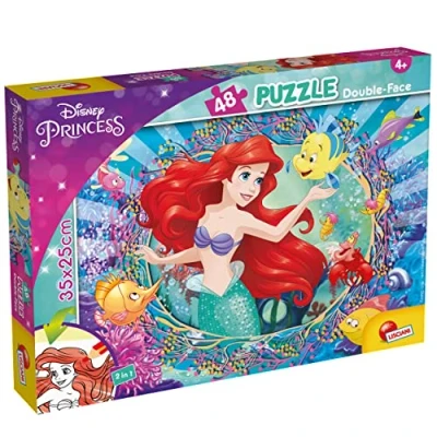 Imagen de Liscianigiochi Disney Puzzle DF, Color rompecabezas de doble cara m plus 48 piezas ariel (99511)