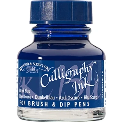 Imagen de Winsor &amp; Newton Calligraphy Ink Tinta para Caligrafía, Azul (Dark Blue), 30ml