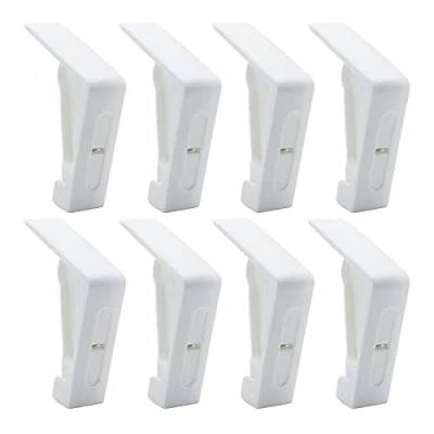 Imagen de MZMing 8 Piezas Clips de Mantel Plástico Blanco para Mesa al Aire Libre con Resorte Ajustable Jardín Picnic Boda Fiesta Barbacoa