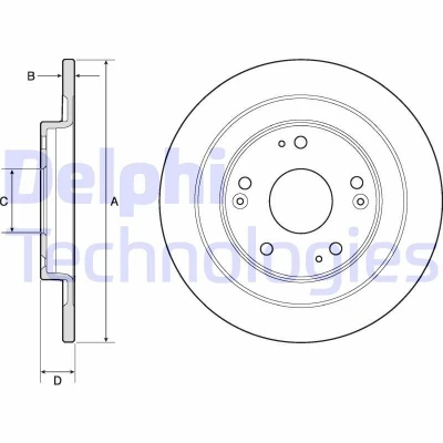 Imagen de DELPHI BG4773C Disco de freno 276 10 5 macizo revestido sin procesar cojinete rueda, anillo sensor ABS HONDA: CIVIC 9, 9 Tourer