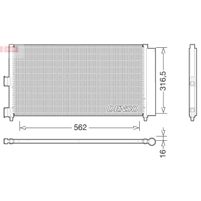 Imagen de DENSO DCN09072 Condensador con secador R 134 a FIAT: Doblo I Cargo, Familiar, Punto II Hatchback, LANCIA: Ypsilon