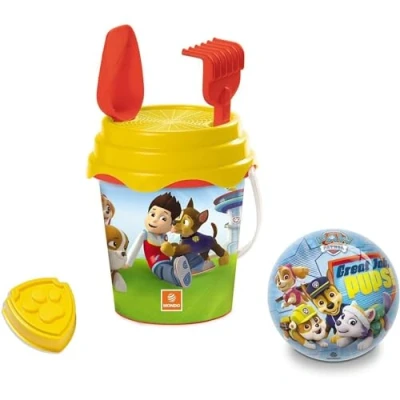 Imagen de Mondo Toys BUCKET SET + WATER CAN PAW PATROL Juego de cubo arena ø17 cm con jarra agua playa (6 piezas) para niños a partir 3 años 28243