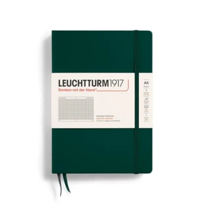 Imagen de LEUCHTTURM1917 367257 Libretas Medium (A5) 145 x 210 mm, Tapa Dura, 251 páginas numeradas, Forest Green, Cuadriculada