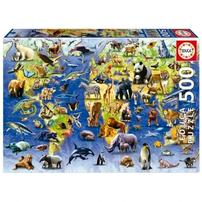 Imagen de Educa Especies en Peligro de extinción Puzzle 500 Piezas para Adultos. Medidas: 48 x 34 cm. Incluye Cola Fix Puzzle. A Partir 11 años (19908)