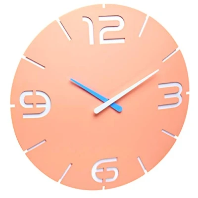Imagen de TFA Dostmann Contour 60.3536.16 Reloj de Pared controlado por Radio, Color Rosa y Naranja