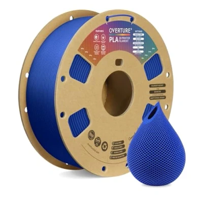 Imagen de OVERTURE PLA Filamento de 1.75 mm Para Impresora 3D PLA, Carrete Cartón 1 kg (2.2 lbs), Precisión Dimensional +/ 0.02 mm(Azul)