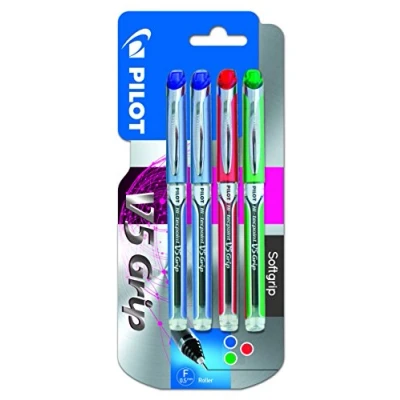 Imagen de Pilot Spain V 5 Grip Rotulador tinta líquida, 4 unidades, multicolor