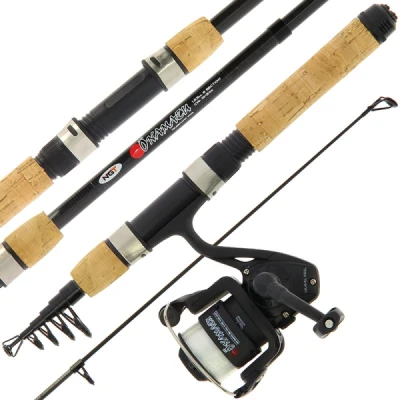 Imagen de NGT Onamazu Mini Caña Telescópica Combo con Mango de Corcho pesca
