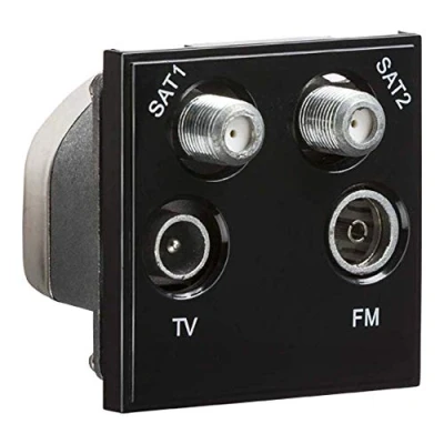 Imagen de Knightsbridge NETQDBK Módulo de salida (SAT1, SAT2, TV/FM, 50 x mm), color negro