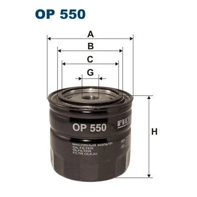 Imagen de FILTRON OP 550 Filtro de aceite 3/4 16 UNF enroscable TOYOTA: Hiace 3 Bus