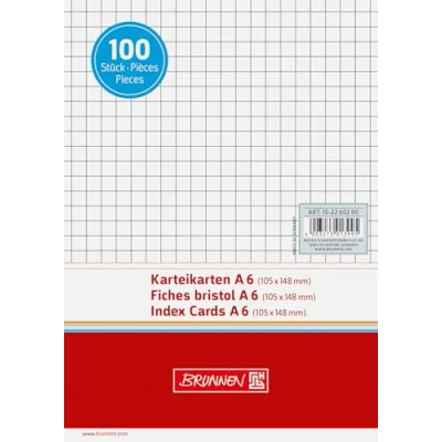 Imagen de Flashcards fuente, flashcard, 180 g/m², cruzadas A6, a cuadros, envuelto, blanco