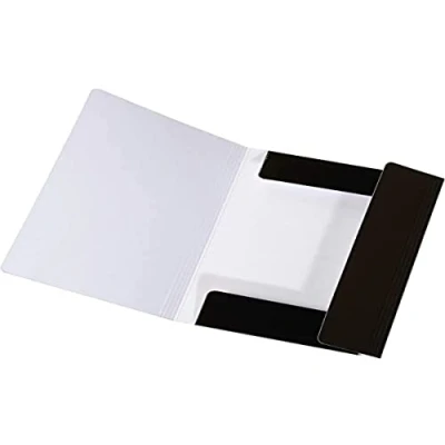 Imagen de Falken LongLife Carpeta de cartón extra fuerte con 3 solapas y cierre tira elástica, color Negro A3
