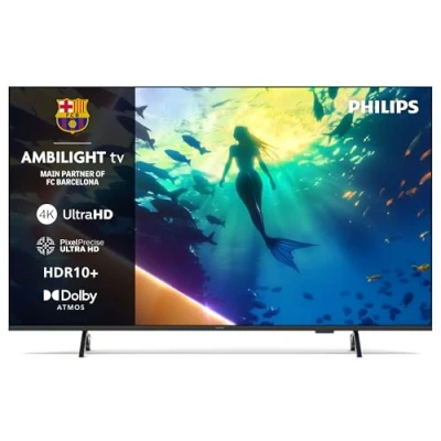 Imagen de Philips Ambilight 50PUS8010 4K LED Smart TV Pantalla de 50 Pulgadas con Plataforma Titan OS, Pixel Precise Ultra HD y Sonido Dolby Atmos Funciona Alexa el Asistente Voz Google