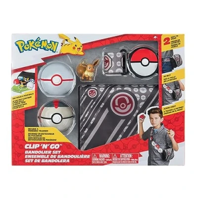 Imagen de Pokémon PKW3157 Juego de Bandolier Premierball, Timerball &amp; Evoli, Set Oficial con Figura