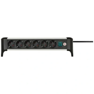 Imagen de Brennenstuhl ALU Office Line regleta enchufes de Aluminio para Escritorio con 6 Tomas Corriente (regleta Mesa, Cable 3m, Interruptor Iluminado)