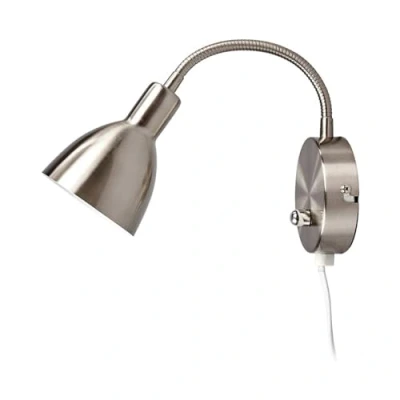 Imagen de Lámpara de pared &#039;Amrei&#039; (Moderno) en Gris hecho Metal e.o. para Salón &amp; Comedor (1 llama, E14) Lindby aplique