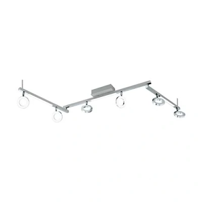 Imagen de Eglo Cardillo lámpara de techo led 6 focos, foco aluminio, metal y plástico, salón pasillo en cromo, blanco cálido