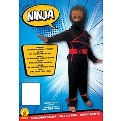 Imagen de Rubies Disfraz de ninja para principiantes 7 a 8 años, 122 128 cm