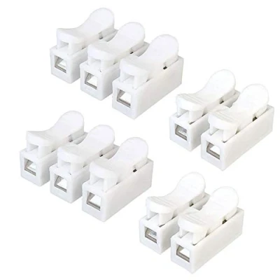 Imagen de Aiqeer 90 Piezas Kit Conectores Cable Resorte, Bloque Terminal Clamp Eléctrico, Conector Resorte Rápido, para Conectar Tiras de Luz LED (60 CH2 + 30 CH3)