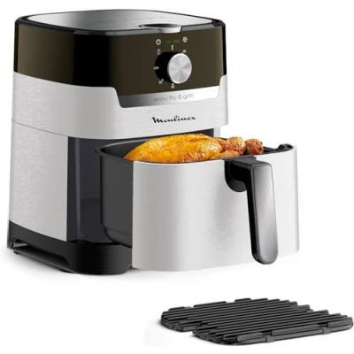 Imagen de Moulinex Easy Fry 4,2 L EZ501A Freidora de Aire 2 en 1 para Freír o a la Parrilla, Pantalla Digital Táctil, 16 Programas, Gran Capacidad, Hasta 6 personas