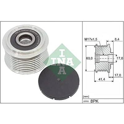 Imagen de INA 535 0262 10 Rueda Libre Alternador se requiere herramiente especial para montaje