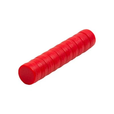 Imagen de Fuertes imanes Magnetastico® de neodimio, con capa protección, tamaño 12 x 6 mm, para oficina, pequeños, pizarra magnética o frigorífico, rojo, 12x6 mm