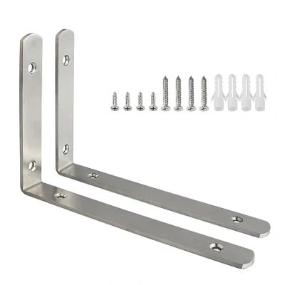 Imagen de SAYAYO Escuadras para Estanterias Metalicas Soporte de Esquina 90 Grados Cepillado Estanteria Pared 2 Piezas Acero Inoxidable 200x138x25, EJ5208 2P
