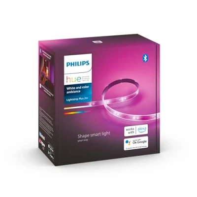 Imagen de Luces LED Philips Hue Lightstrip Plus set básico V4, 2m, Bluetooth, 20 W, Multi color