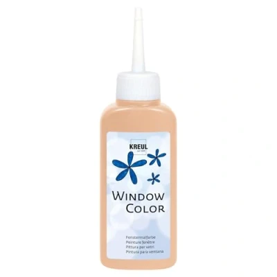 Imagen de KREUL 42733 Window Colour rosa melocotón 80 ml, pintura al agua para ventanas, con superficie texturada, cristales, espejos, azulejos y otras superficies lisas