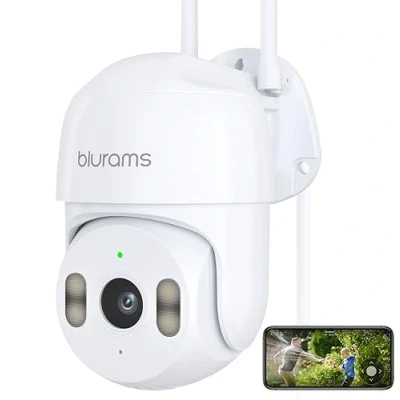 Imagen de blurams Cámara Vigilancia WiFi Exterior, 3MP IP de Seguridad con 9X Zoom Digital,Seguimiento automático PTZ,Visión Nocturna en Color,Grabación 24/7,Impermeable IP66