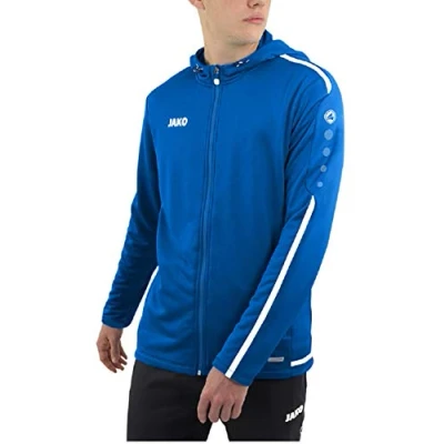Imagen de JAKO Striker 2.0 Chaqueta con capucha para hombre (talla 3XL), color azul y blanco