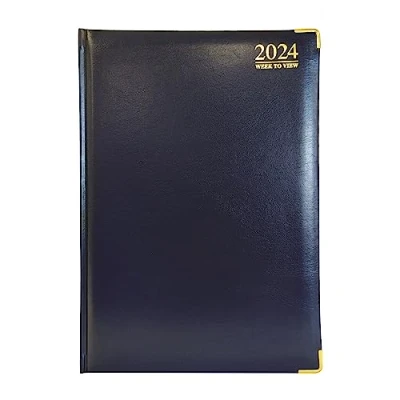 Imagen de Agenda G4 2024 azul A5 vista semanal, tapa dura, papel de 70 g/m² para negocios, oficina y hogar
