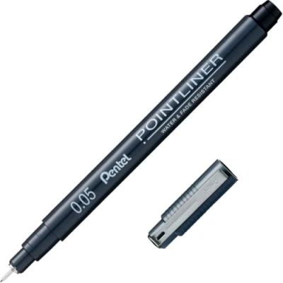 Imagen de Pentel Rotulador Pointliner calibrado pigmentado. Punta de 0,05mm. Pack 12