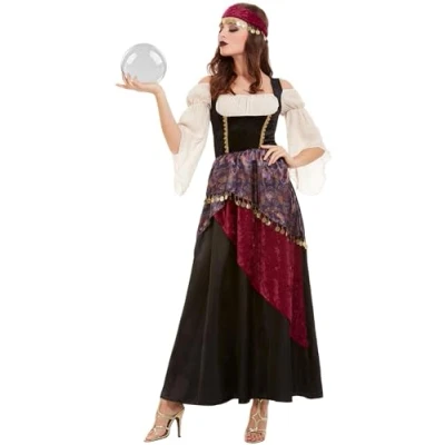 Imagen de Smiffys Disfraz de adivino, Negro, con vestido y diadema