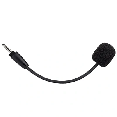 Imagen de micrófono de juego repuesto para auriculares estéreo Corsair HS35 y HS45 Series en PS4 PS5 Xbox One PC, brazo desmontable 3,5 mm, cancelación ruido, color negro
