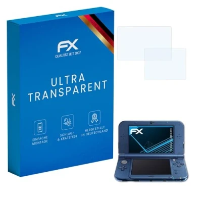 Imagen de atFoliX Lámina Protectora de Pantalla compatible con Nintendo New 3DS XL 2015 Película Protectora, ultra transparente FX (Set 3)