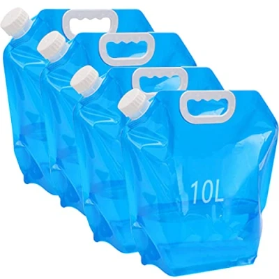 Imagen de Kamiya 4 Piezas 10L Bolsa de Agua Plegable, Potable Plegable Portátil, Bidón Viaje