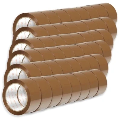 Imagen de OFITURIA Cinta de Embalar, Adhesiva Marrón, para Embalaje Cajas Mudanza y Envíos, Precinto Embalar Seguro Resistente (50mmx120m, 96 cintas)
