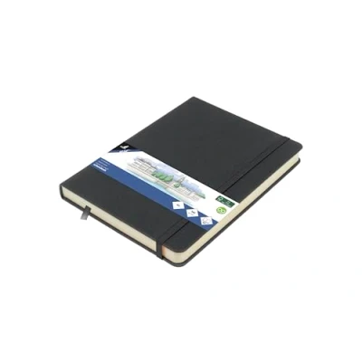 Imagen de Kangaro Art Cuaderno de bocetos (A5, tapa dura, poliuretano, 80 hojas, 140 g, papel color crema con banda elástica y cinta)