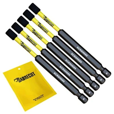 Imagen de 5 x SabreCut SCRH689_5 89 mm H6 Juego de puntas destornillador impacto magnético hexagonal un solo extremo para trabajo pesado Compatible con Dewalt Milwaukee Bosch Makita y otros