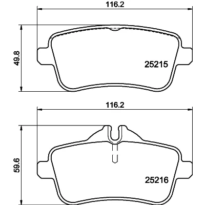 Imagen de HELLA 8DB 355 019 741 Juego de pastillas freno preparado para indicador desgaste con tornillos pinza accesorios MERCEDES BENZ: Clase A