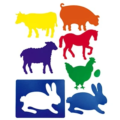 Imagen de HenBea plantillas con formas de animales la granja, Multicolor (716) , color/modelo surtido