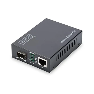 Imagen de DIGITUS Media Converter Multimodo Gbit Ethernet RJ45/SC Longitud de onda 850nm Hasta 0.5km Red fibra óptica Negro