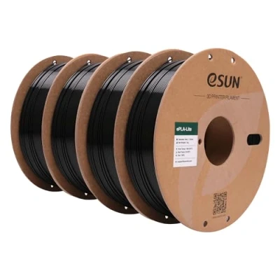 Imagen de eSUN Filamento PLA 1.75mm, para Impresora 3D Precisión Dimensional +/ 0.03mm, 1KG por Bobina, 4 Bobinas Impresoras,Negro*4
